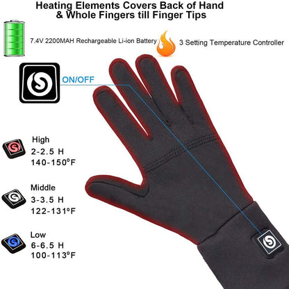 Three heat levels (low, medium, high) let you customize warmth depending on the weather and activity.