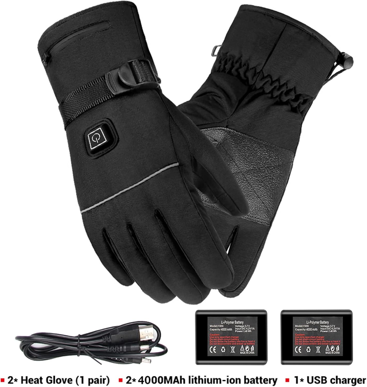 Women's Heated Jacket heated gloves with battery and charger for warmth in outdoor activities and winter sports.