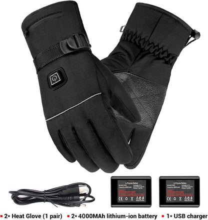 Women's Heated Jacket heated gloves with battery and charger for warmth in outdoor activities and winter sports.
