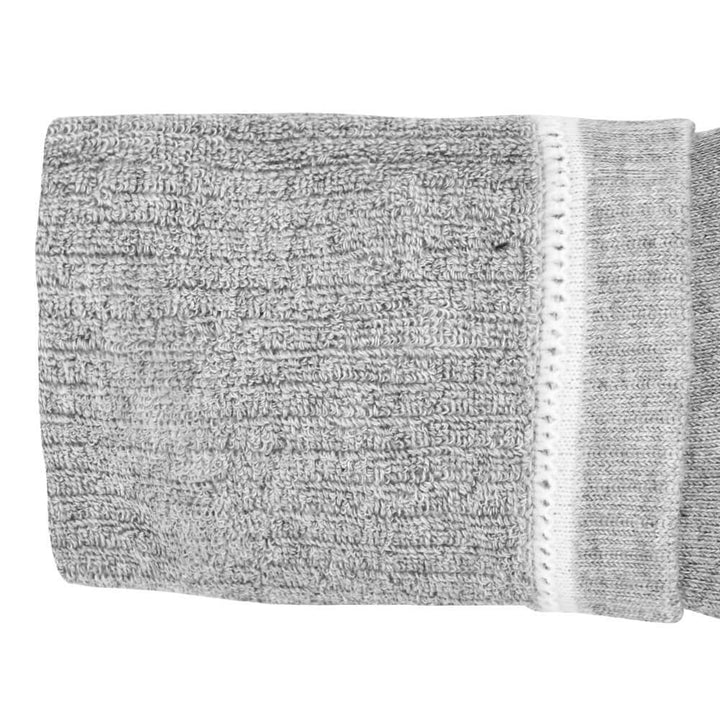 Savior Heated Socks detail showing the soft gray fabric and knitted design, promoting warmth and comfort.