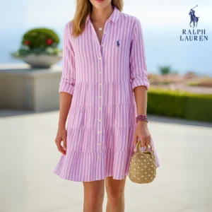 Robe Chemise à Rayures – DESTOCKAGE