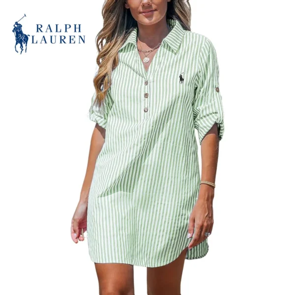 Ꮢаlрh Ꮮаurеn - Robe Chemise Femme à Rayures – Image 2