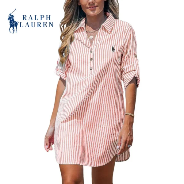 Ꮢаlрh Ꮮаurеn - Robe Chemise Femme à Rayures – Image 3