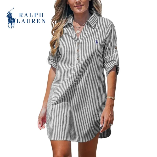 Ꮢаlрh Ꮮаurеn - Robe Chemise Femme à Rayures – Image 4